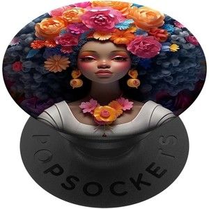 PopSockets Floral Hair Black History Month for Phone Women Swappable PopGrip NWT
